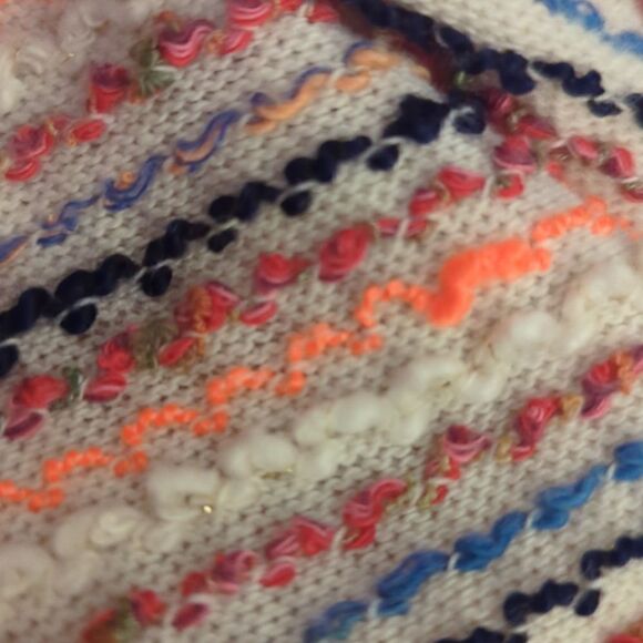 Anthropology Postmark colorful textured knit peek a boo sleeve sweater - Picture 10 of 10